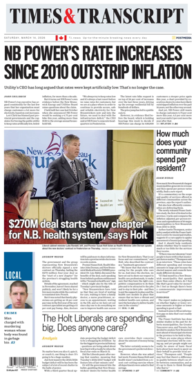 Cover of Times & Transcript