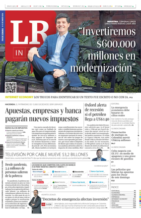 Cover of La Republica (Colombia)