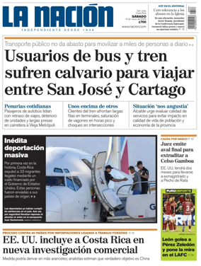 Cover of La Nacion (Costa Rica)