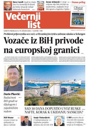 Cover of Vecernji list BiH