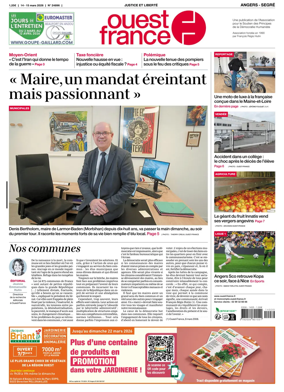 Cover of Ouest France (Angers / Segre)