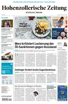 Cover of Hohenzollerische Zeitung