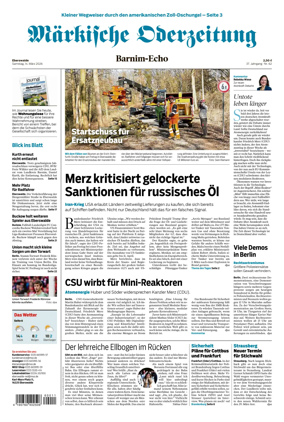 Cover of Markische Oderzeitung Eberswalde