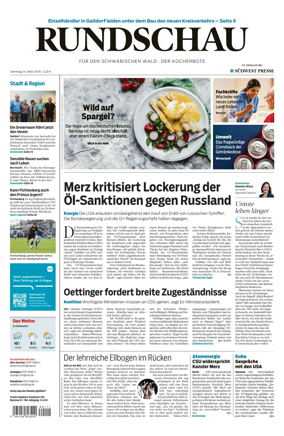 Cover of Rundschau fur den Schwabischen Wald – Der Kocherbote