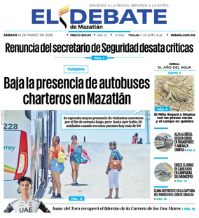 Cover of El Debate de Mazatlan