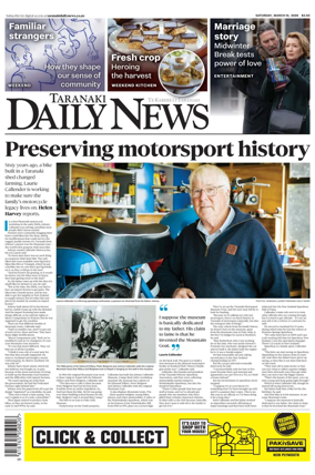 Cover of Taranaki Daily News