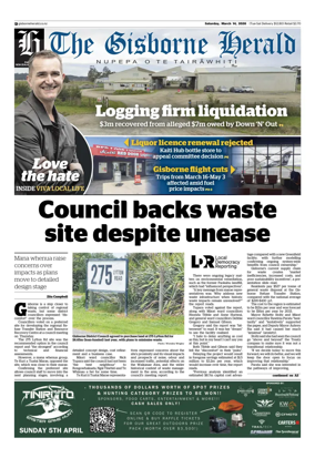 Cover of The Gisborne Herald (Saturday edition)