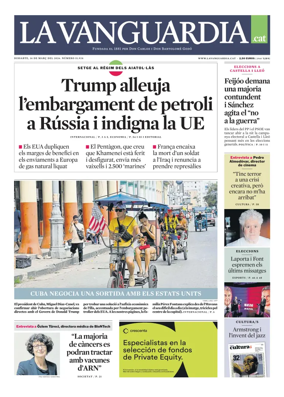 Cover of La Vanguardia (Catala)