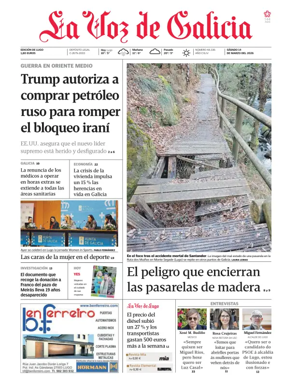 Cover of La Voz de Galicia (Lugo)