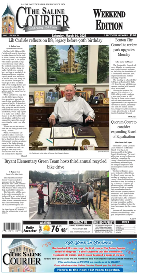 Cover of The Saline Courier Weekend