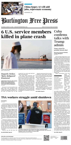 Cover of Burlington Free Press