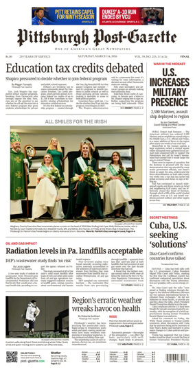 Cover of Pittsburgh Post-Gazette