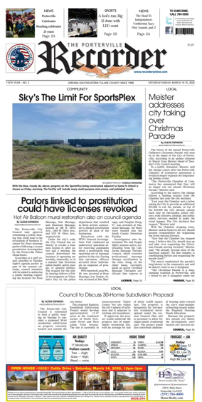 Cover of Porterville Recorder