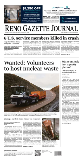 Cover of Reno Gazette Journal