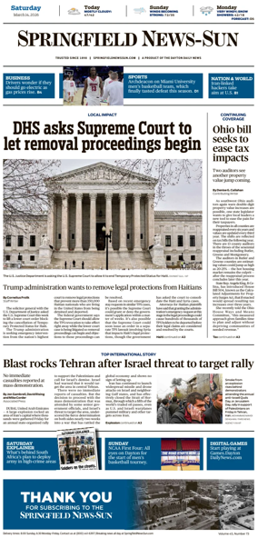 Cover of Springfield News-Sun