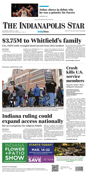 Cover of The Indianapolis Star