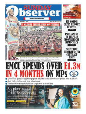 Cover of Sunday Observer (Eswatini)