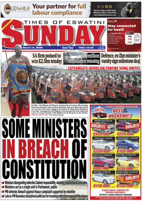 Cover of Times of Eswatini Sunday