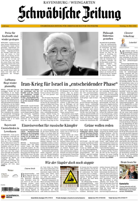 Cover of Schwabische Zeitung (Ravensburg / Weingarten)