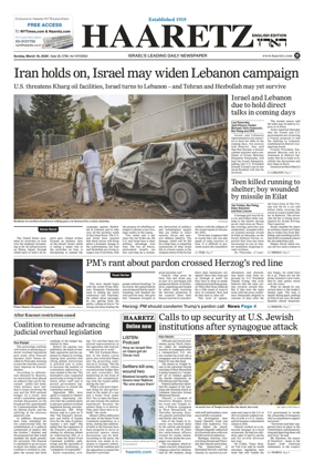 Cover of Haaretz english edition