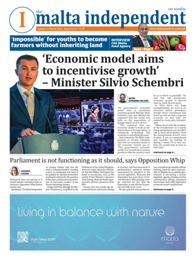 Cover of The Malta Independent on Sunday