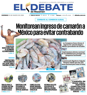 Cover of El Debate de Mazatlan