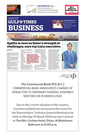 Cover of Gulf Times Business