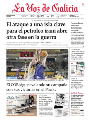 Cover of La Voz de Galicia (Ourense)