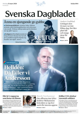 Cover of Svenska Dagbladet