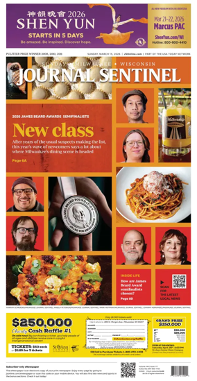 Cover of Milwaukee Journal Sentinel