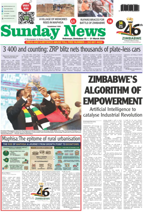 Cover of Sunday News (Zimbabwe)