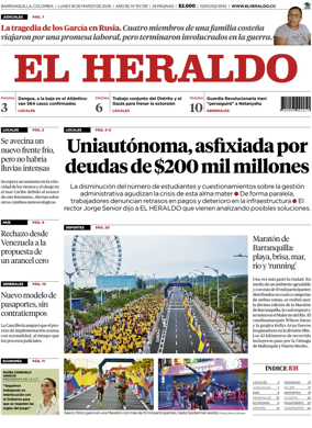 Cover of El Heraldo (Colombia)