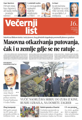 Cover of Vecernji list BiH