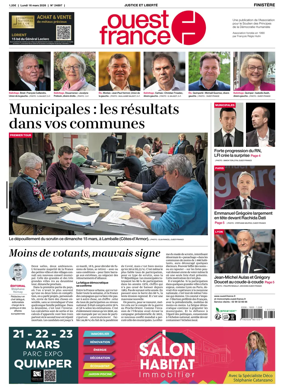 Cover of Ouest-France (Quimperle Concarneau)