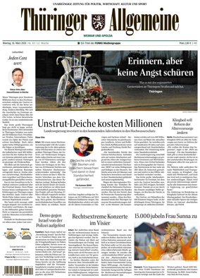 Cover of Thuringer Allgemeine (Weimar)