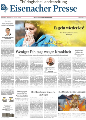 Cover of Thuringische Landeszeitung (Eisenach)
