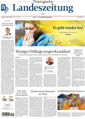 Cover of Thuringische Landeszeitung (Gera)