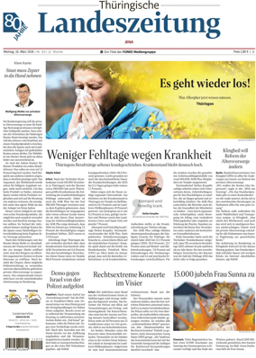 Cover of Thuringische Landeszeitung (Jena)