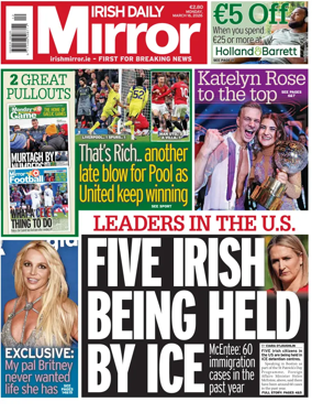 Cover of Irish Daily Mirror