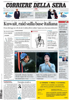 Cover of Corriere della Sera