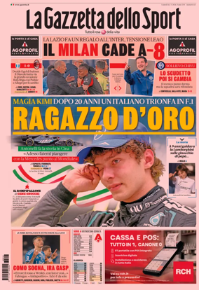Cover of La Gazzetta dello Sport