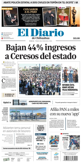 Cover of El Diario de Chihuahua
