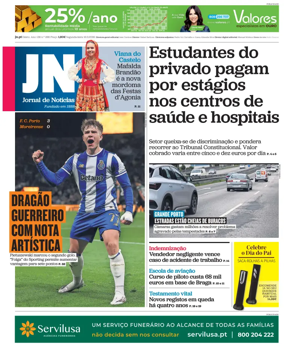 Cover of Jornal de Noticias