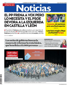 Cover of Diario de Noticias (Spain)