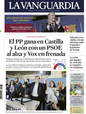 Cover of La Vanguardia (1st Edition)