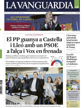 Cover of La Vanguardia (Catalonia - 1st edition)