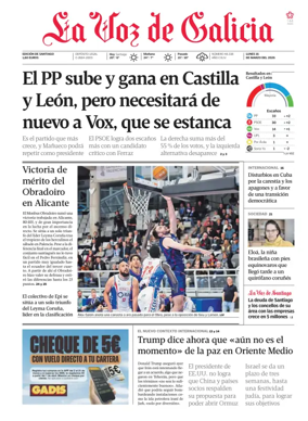 Cover of La Voz de Galicia (Santiago)