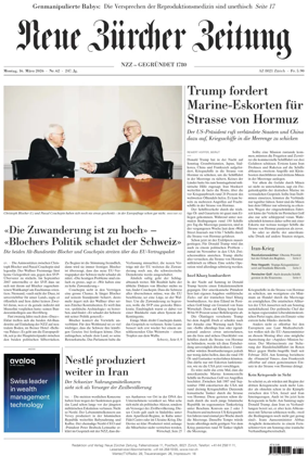 Cover of Neue Zurcher Zeitung