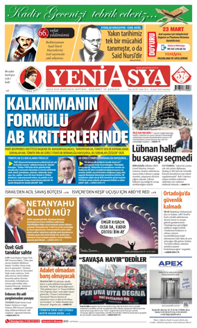 Cover of Yeni Asya