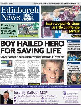 Cover of Edinburgh Evening News